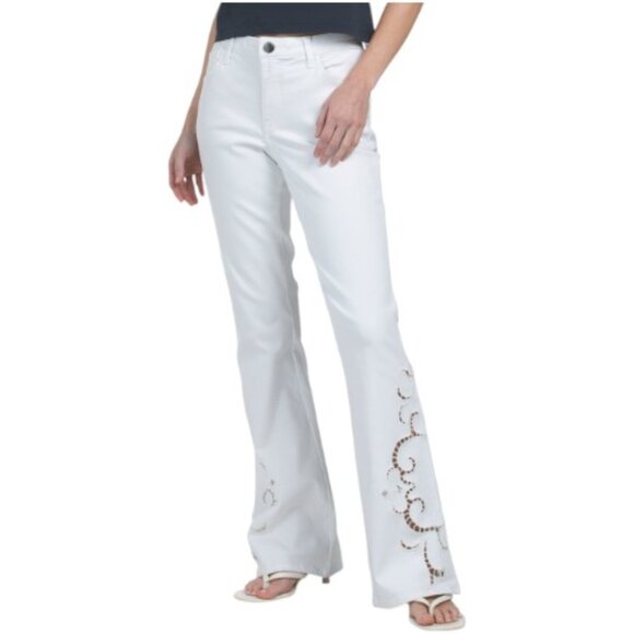 DEMOCRACY Eyelet Flare Jeans - Picture 1 of 3